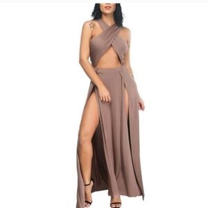 New Women's Kenya Sleeveless Long Maxi Dress, Apricot